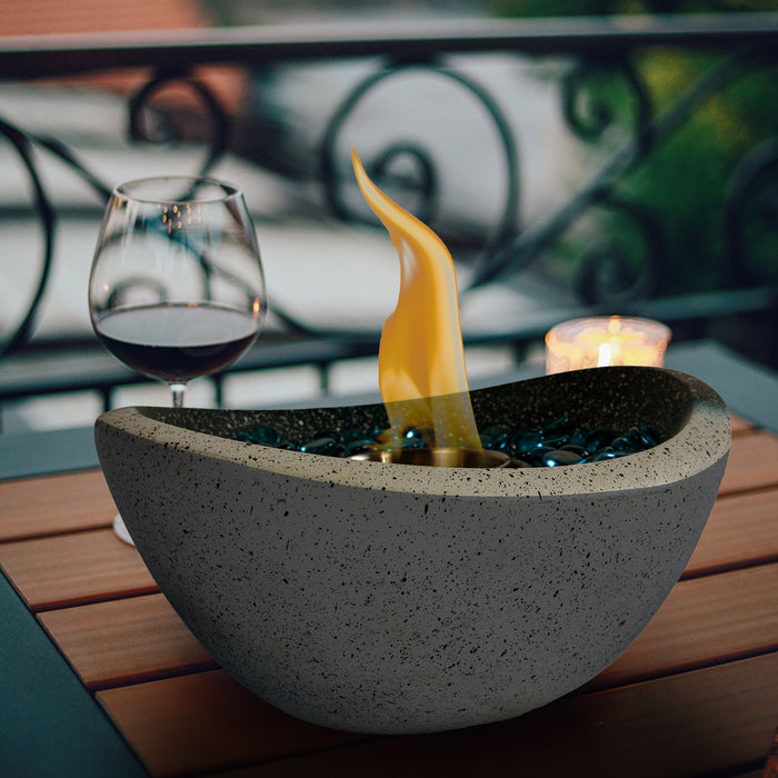 Tabletop Fire Pit With Mixed Color, Outdoor&Indoor Fire Pit, Portable Concrete Fire Pit, Personal Ethanol Fireplace, Outdoor Table Top Fire Pit, Mini Fire Pit Smokeless Fire Bowl