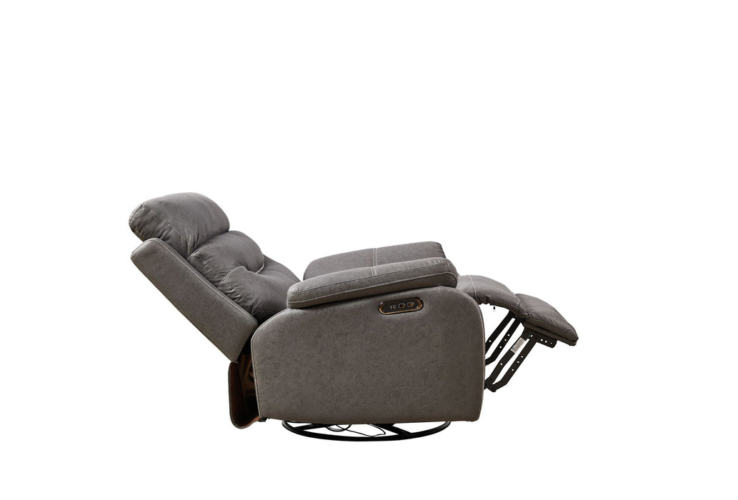 Dual Okin Motor Rocking And 240° Swivel Single Sofa Seat Recliner Chair Infinite Position, Head Rest With Power Function