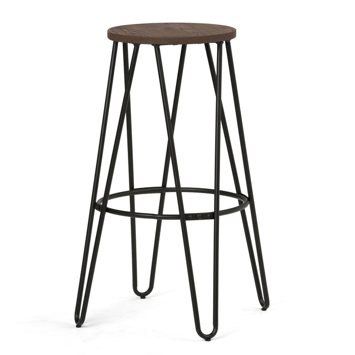 Simeon - Metal Stool with Wood Seat