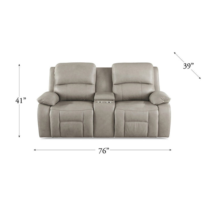 Westminster - Power Headrest Zero Gravity Reclining Loveseat With Console - Stone Gray