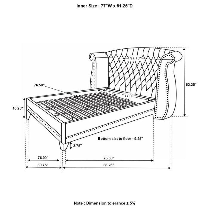 Barzini - Cama capitoné Wingback