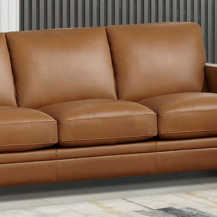 Naples - Leather Sofa - Cognac