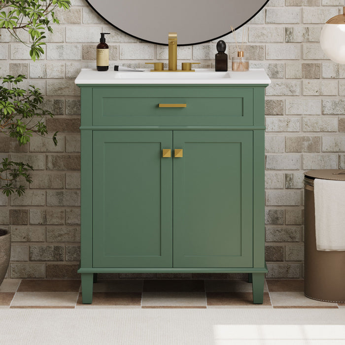 Bathroom Vanity With Ceramic Basin, Soft Close Door And Adjustable Shelves