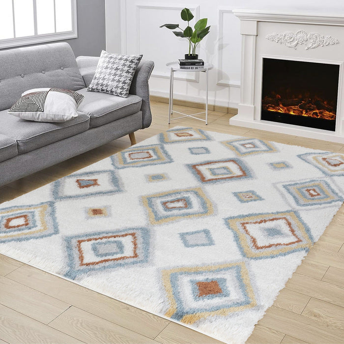 Loft Shag - 5' 3" X 7' Shaggy Area Rug - Ivory - Polypropylene