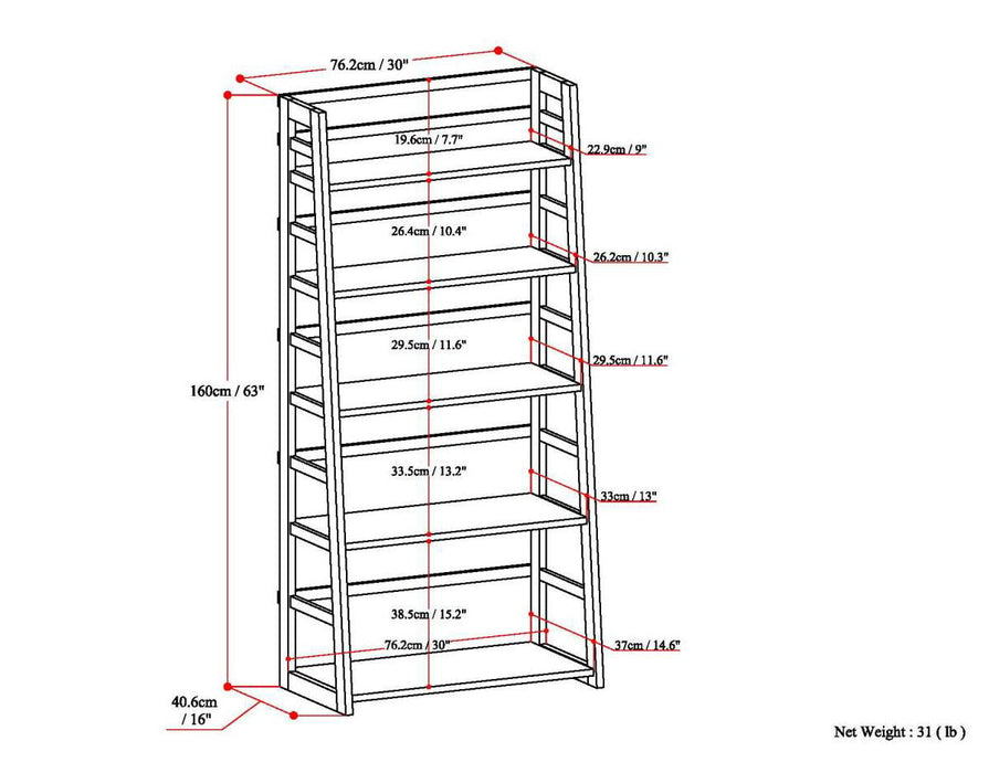 Acadian - Ladder Shelf Bookcase