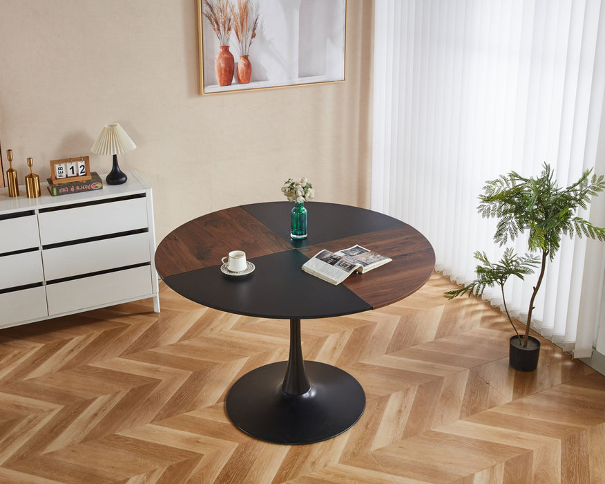 Tulip Round Dining Table, Office Table, Coffee Table - Brown