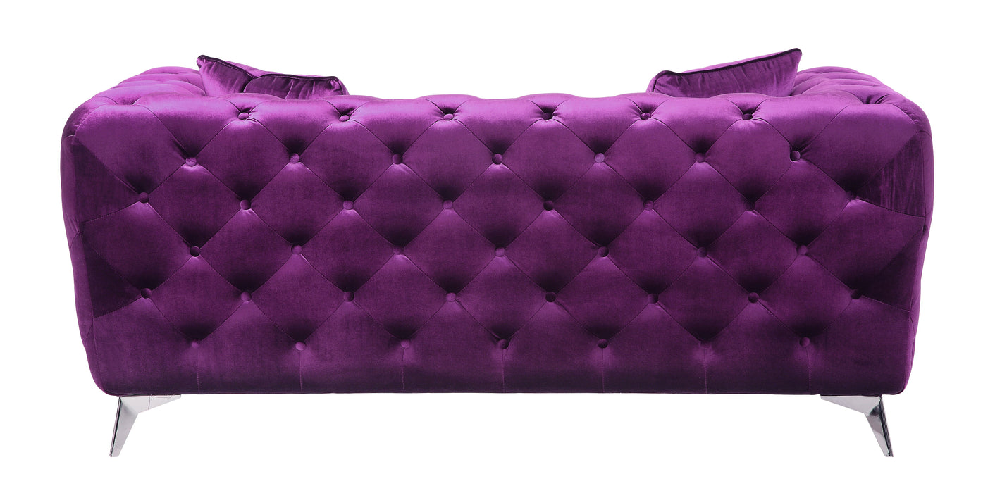 Atronia - Velvet Loveseat - Purple