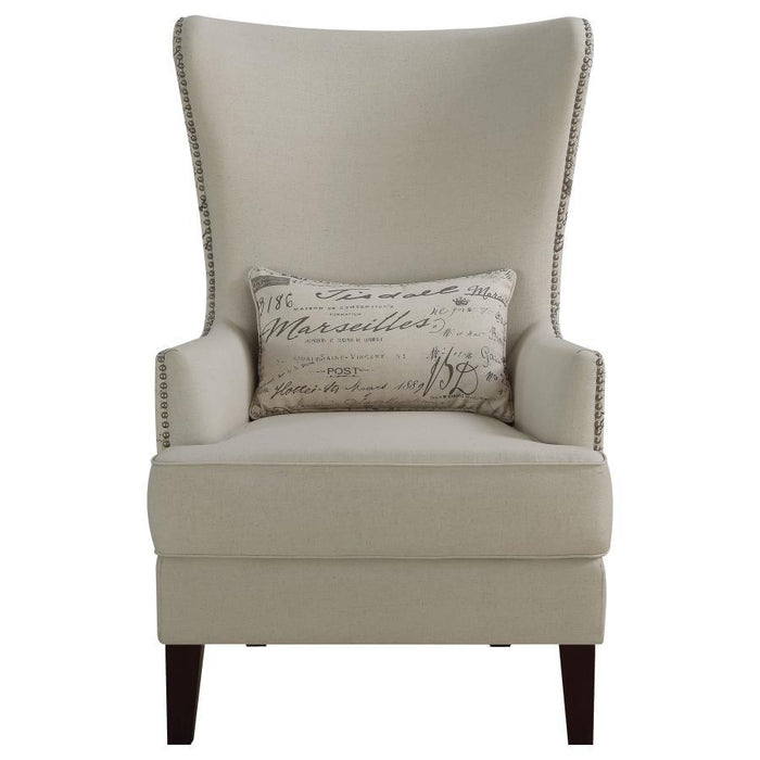 Pippin - Curved Arm High Back Accent Chair - Cream