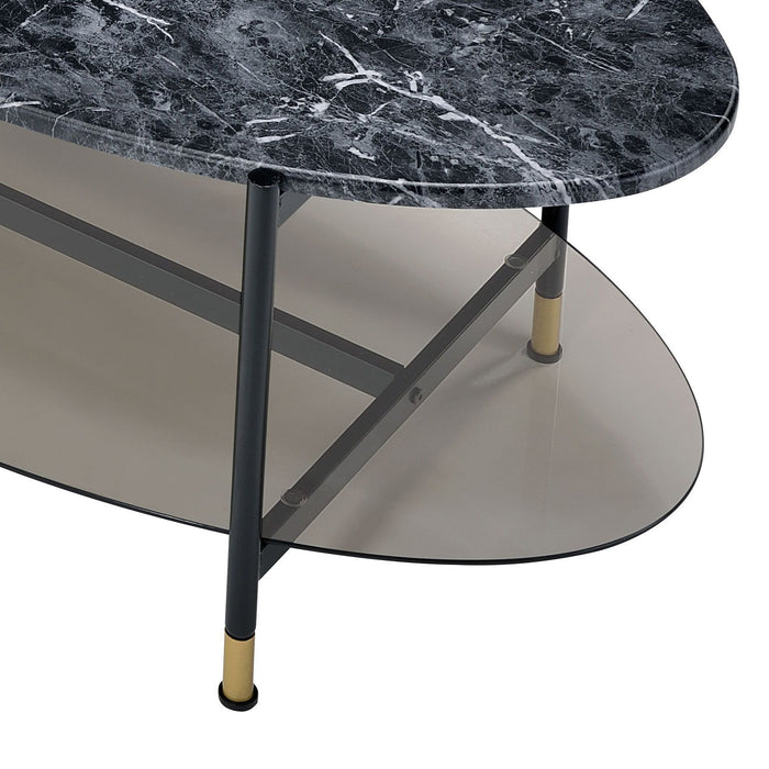 Silas - Engineered Stone Top Nesting Table - Black