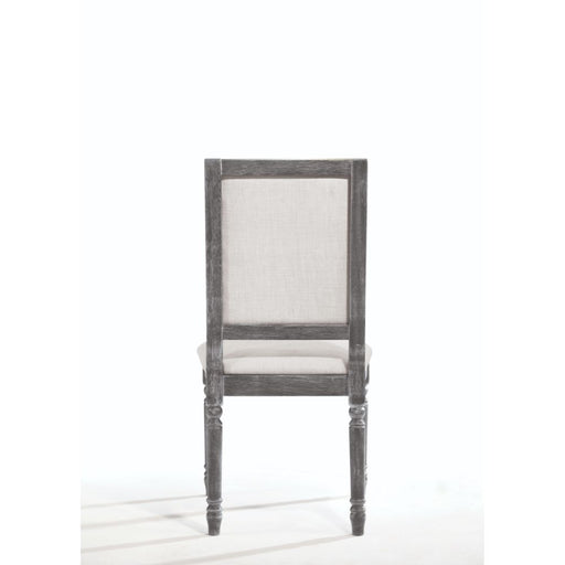 Leventis - Side Chair (Set of 2) - Cream Linen & Weathered Gray Bedding & Furniture DiscountersFurniture Store in Orlando, FL