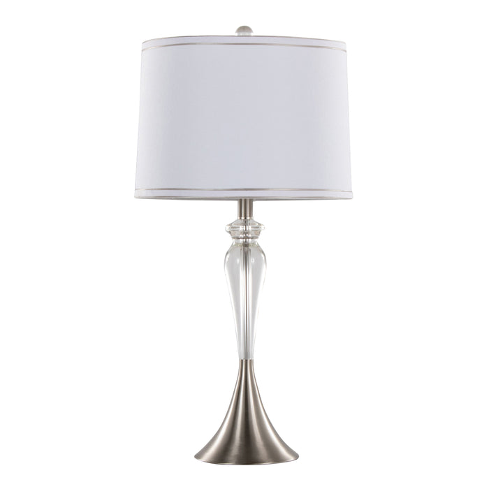 Ashland - Contemporary Crystal Table Lamp (Set of 2) - Clear Crystal / Nickel / White