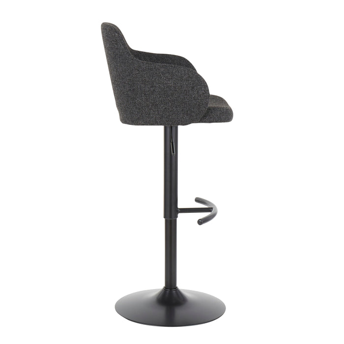 Boyne - Industrial Adjustable Barstool With Swivel (Set of 2) - Black / Dark Gray