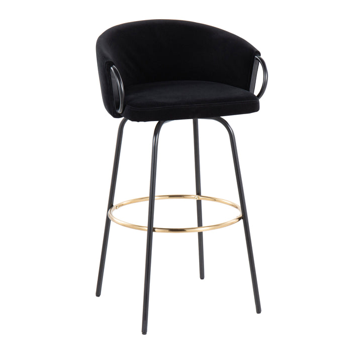 Claire - Contemporary / Glam Barstool With Footrest (Set of 2)