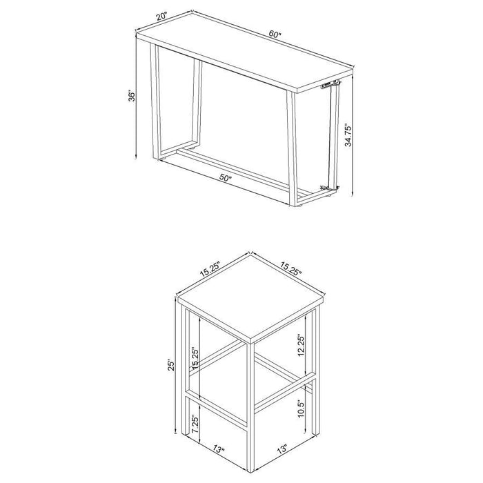 Marmot - Conjunto de Sala de Estar com 4 Peças - Branco