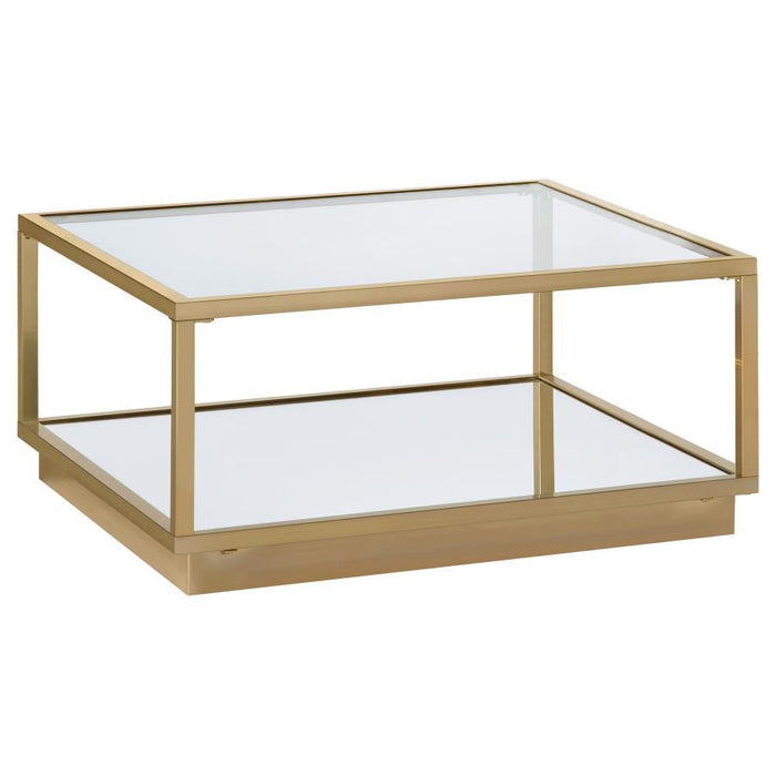 Renee - Conjunto de mesa ocasional quadrado de 2 peças - amarelo