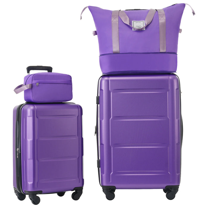 2 Piece Luggage Set With Bags Expanable Spinner Wheels ABS Lightweight Suitcase With Tsa Lock 20" / 28"