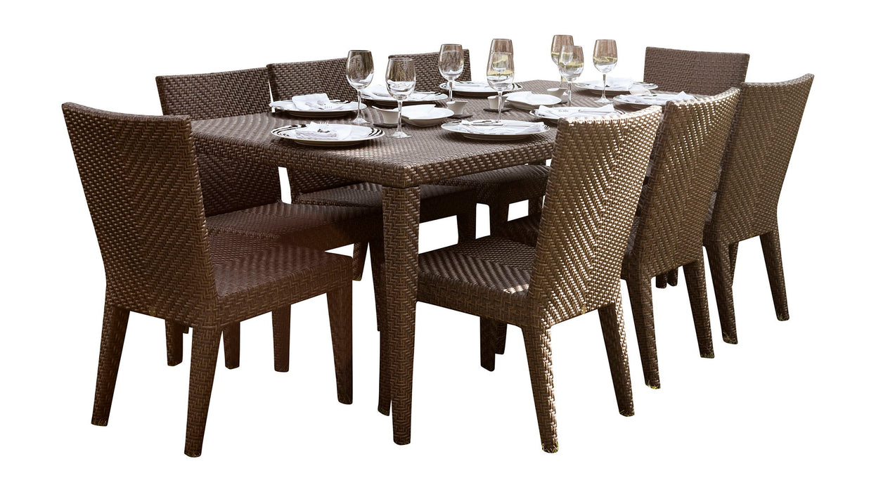 Soho 9-Piece Rectangular Dining Side Chair Set with Cushions