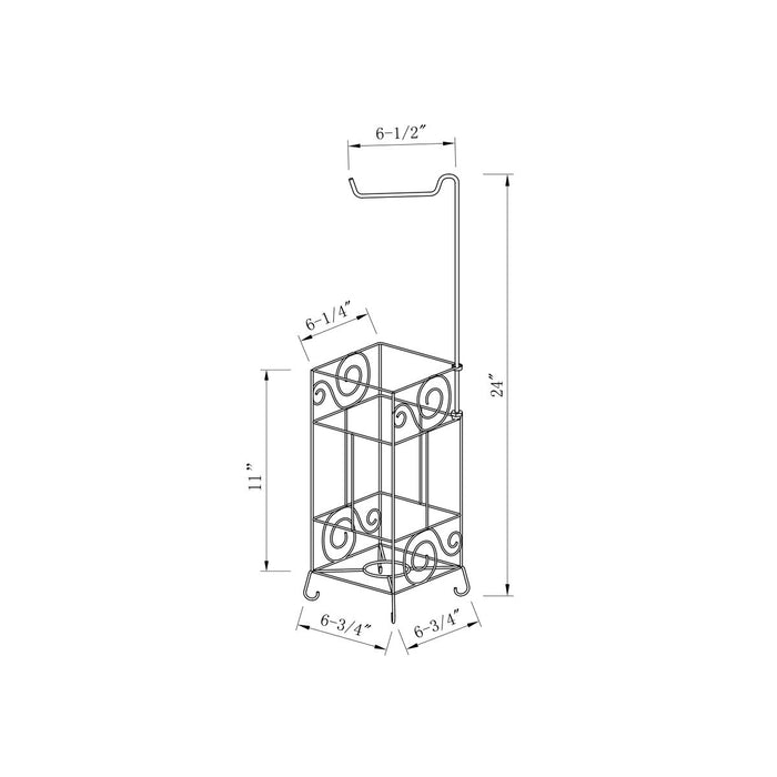 Metal Frame Toilet Paper Holder Stand