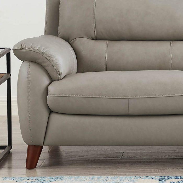 Lara - Leather Sofa - Stone Gray