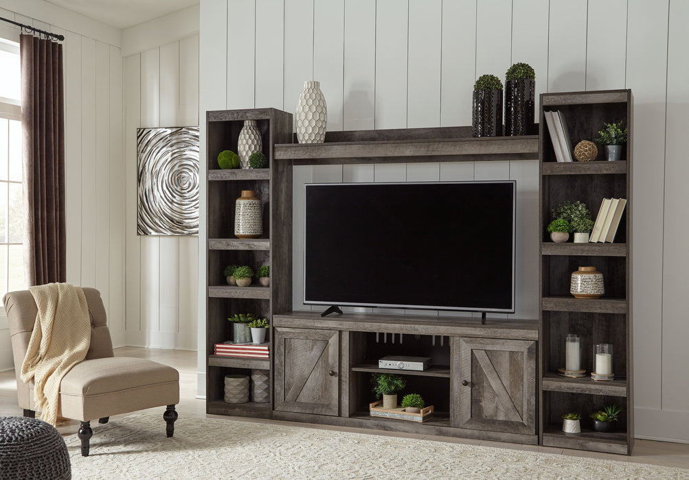 Wynnlow - Gray - 4-Piece Entertainment Center With LG TV Stand W/Fireplace Option