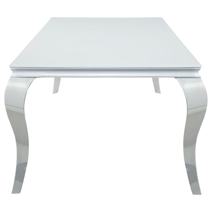 Carone - Mesa de comedor rectangular con tablero de cristal