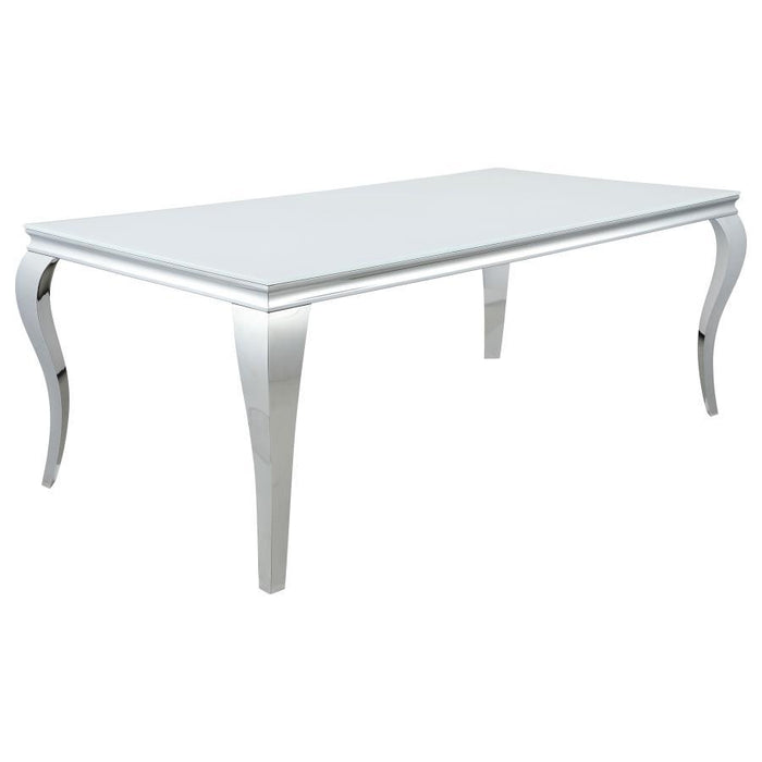 Carone - Mesa de comedor rectangular con tablero de cristal