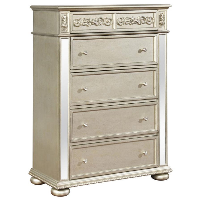 Heidi - 5-Drawer Chest - Metallic Platinum