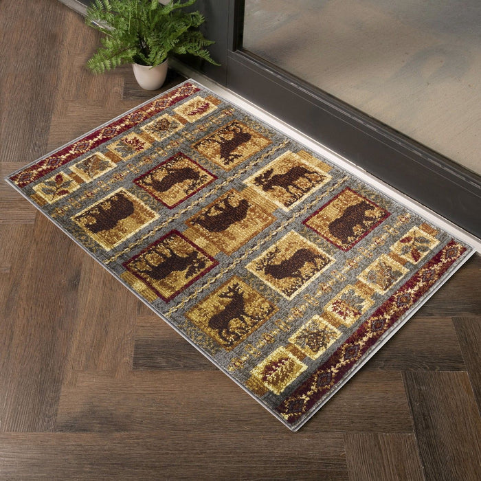 Nature's Nest - 2' X 3' Polyester, Lodge Area Rug - Multi