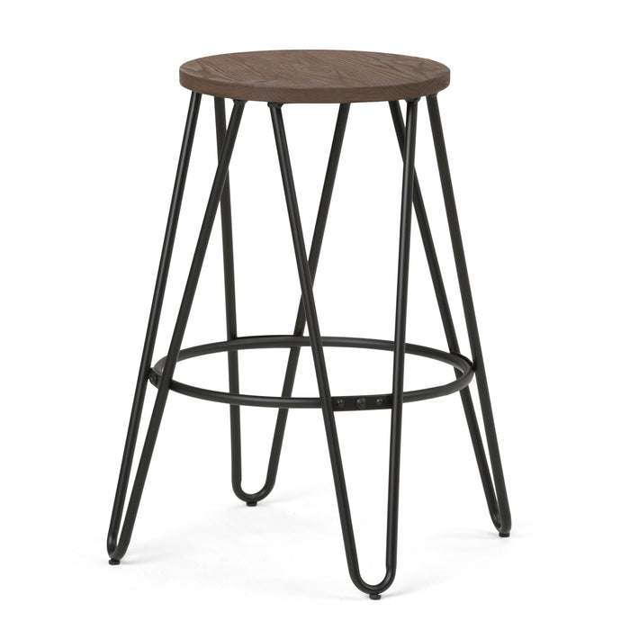 Simeon - Metal Stool with Wood Seat