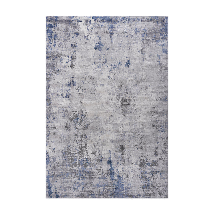 Marfi - 2' x 3' Abstract Non-Shedding Living Room Bedroom Dining Home Office Stylish And Stain Resistant Area Rug - Silver / Blue