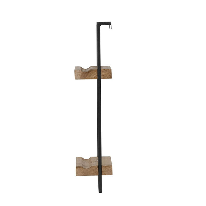 Wall Shelf With Two Shelves - Black Brown