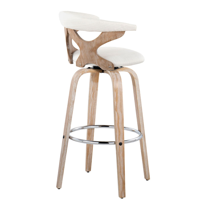 Gardenia - Contemporary Fixed Height Barstool With Swivel With Round Footrest (Set of 2)