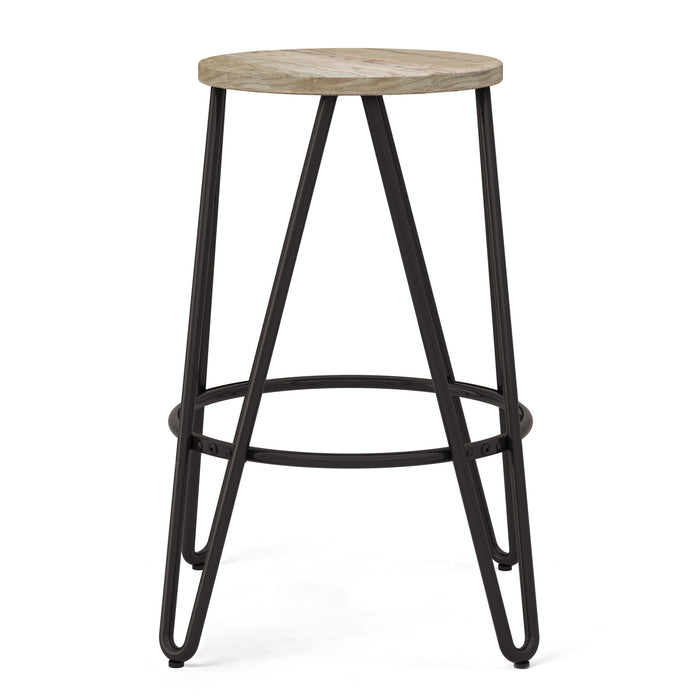 Simeon - Metal Stool with Wood Seat