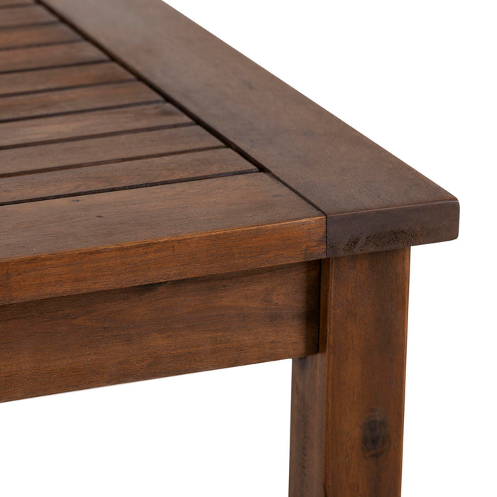 Contemporary Slat Top Acacia Wood Outdoor Dining Table