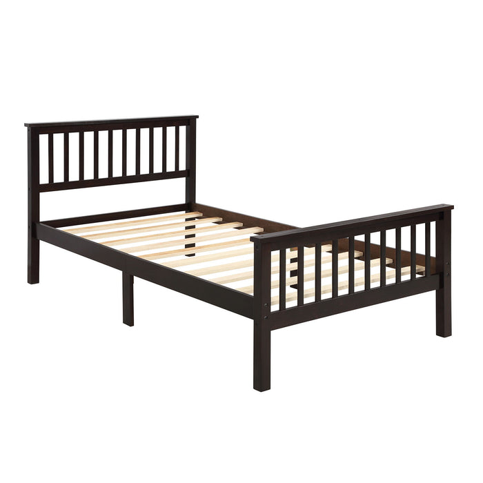 Twin Platform Bed With Headboard And Footboard - Espresso