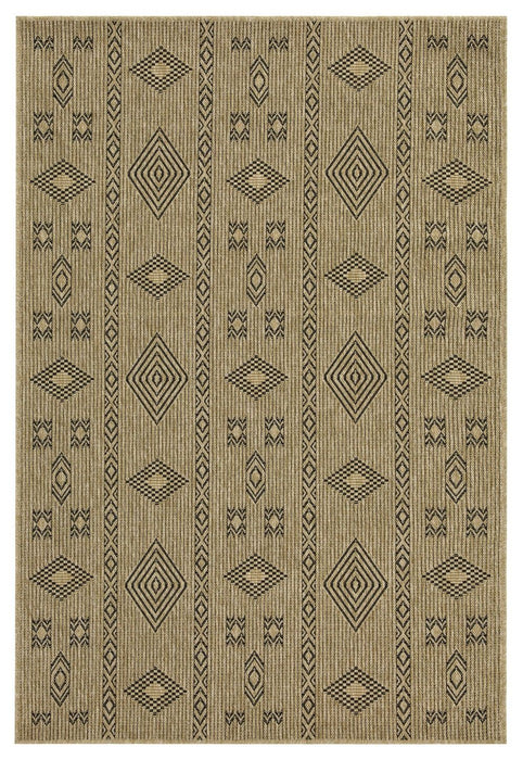 Earth - 7'10" X 10'3" Indoor / Outdoor Area Rug - Natural / Black