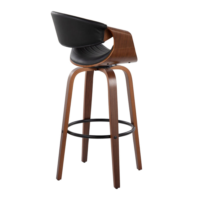 Symphony - Mid Century Modern Fixed Height Barstool With Swivel And Round Footrest (Set of 2)