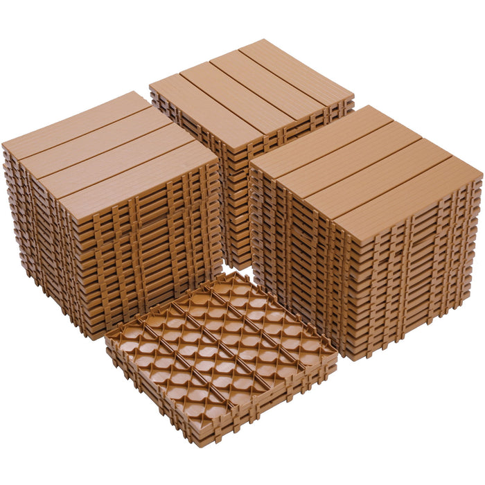 Plastic Interlocking Deck Tiles, Patio Flooring Outdoor Waterproof All Weather Use For Garden Poolside Front / Back Yard