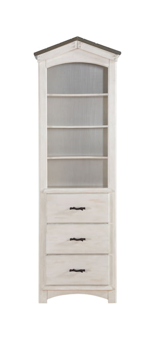 Tree House Weathered Washed Bookcase Cabinet - White / Gray