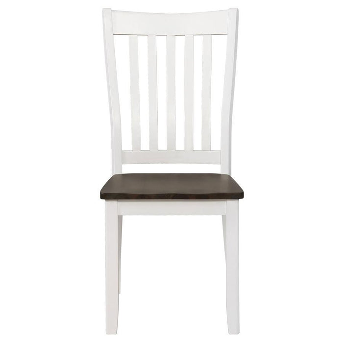 Kingman - Silla de comedor con respaldo de listones (juego de 2) - Blanco