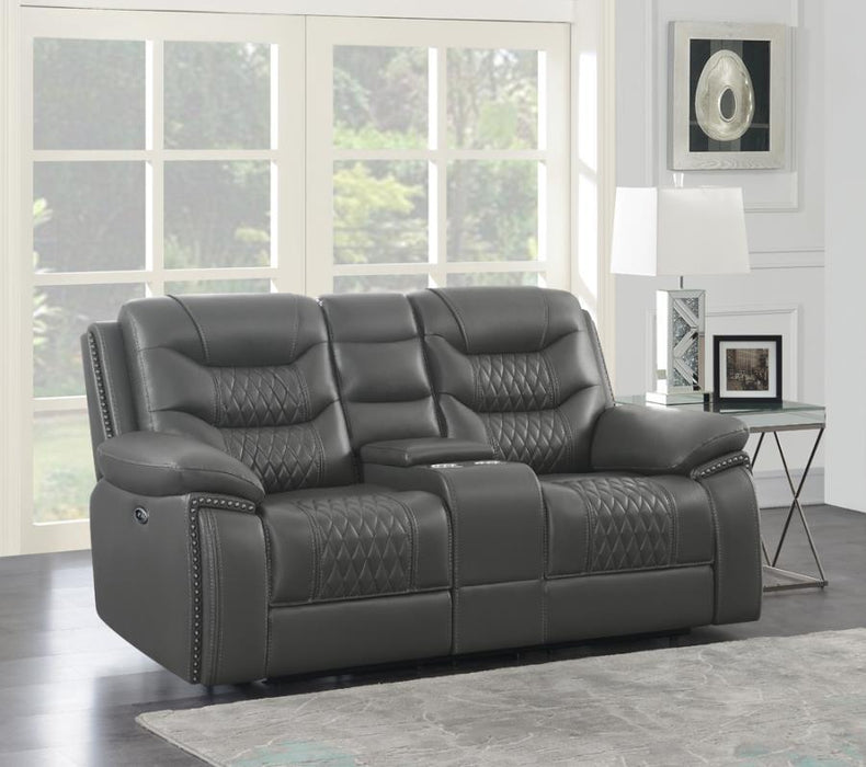 Flamenco - Upholstered Power Reclining Loveseat - Charcoal