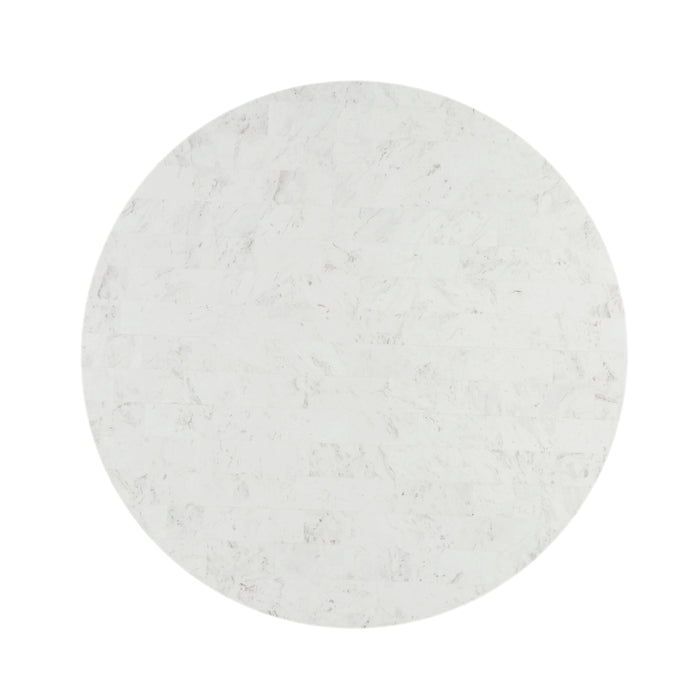 Kala - Natural Marble Top Round Dining Table - White