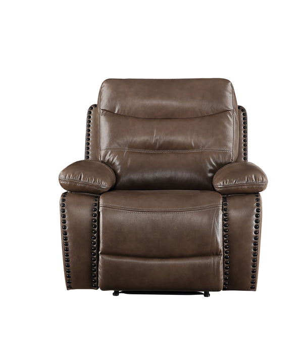 Aashi - Leather Gel Match Recliner Chair - Brown