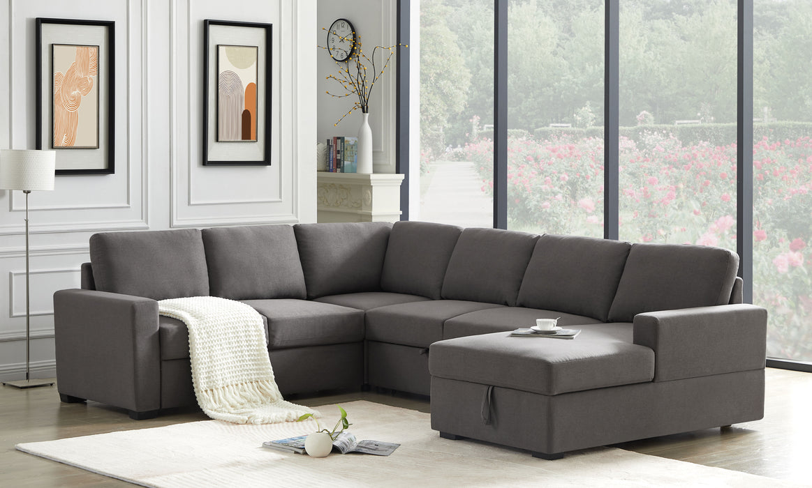 Ketterman - 4 Piece Upholstered Sectional - Brown