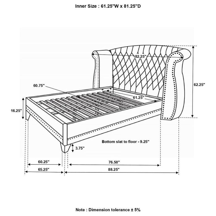 Barzini - Cama capitoné Wingback