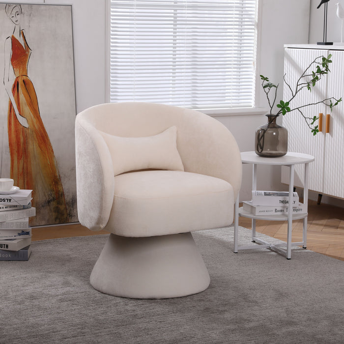 Swivel Accent Chair, Armchair Round Barrel Chair In Fabric For Living Room Bedroom