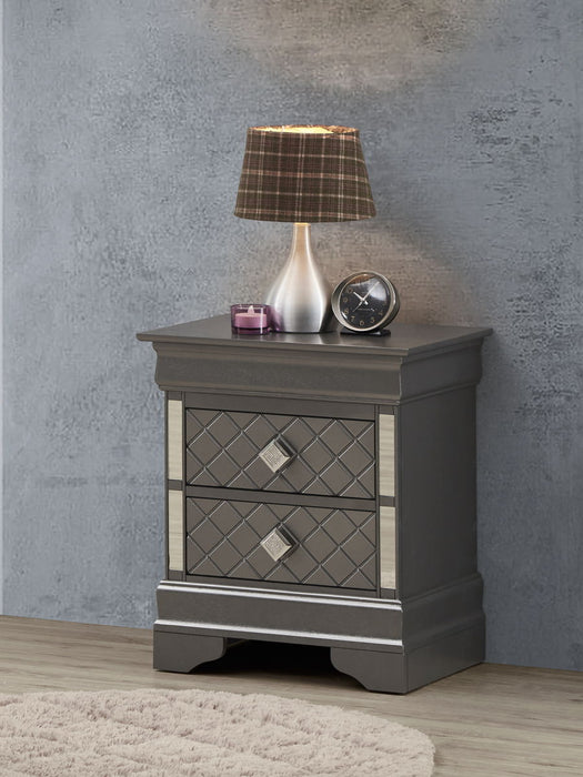 Verona - Nightstand - Metalic Black