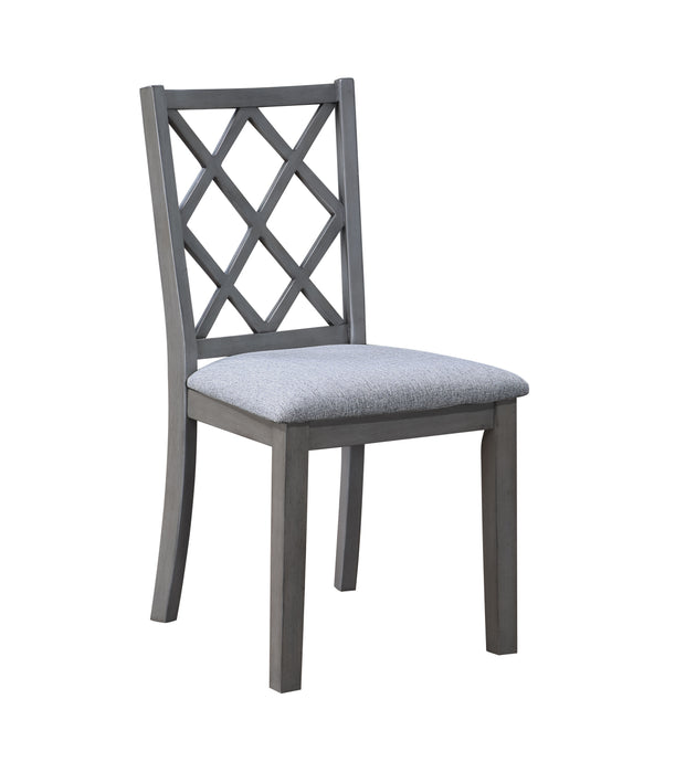 Carlisle - 17.5" Cross Back Side Dining Chair (Set of 2) - Gray