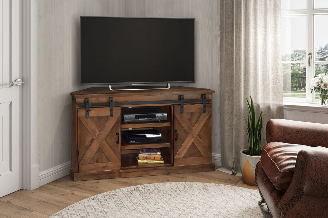 Farmhouse - Corner TV Stand - Aged Whiskey