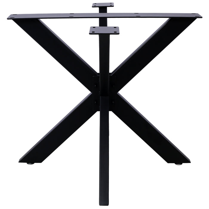 Spider Shaped Steel Table Legs, Metal Dining Table Frame, Heavy Duty Box Section Table Base - Black